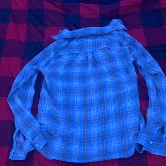 A light blue, grey, and white youth 13/14 flannel from Abercrombie kids - Picture 3 of 3